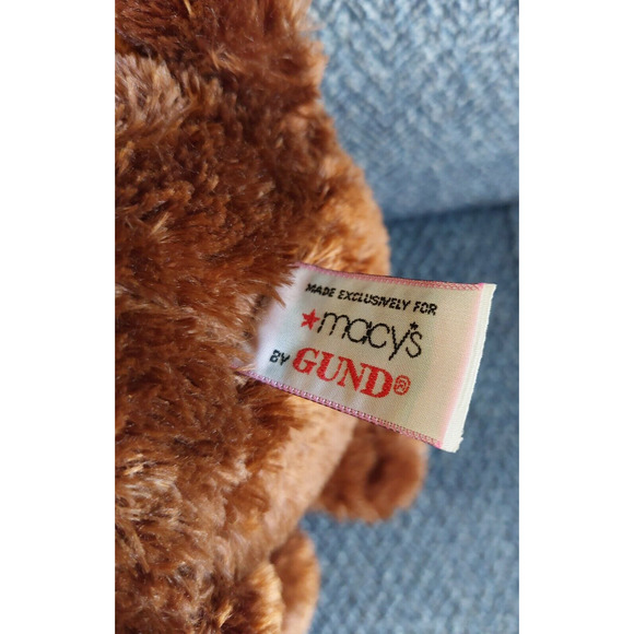 Gund Macy's Plush Brown Puppy Dog Pink Bows Collar Stuffed Animal Toy - Picture 7 of 10